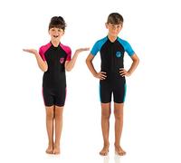 Cressi Little Shark Shorty Wetsuit Combinaison de plongée Enfant Unisexe, Noir/Rose, 11/12 Ans