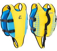 CRESSI Little Turtle Neoprene Swim Vest - Gilet de Natation pour Enfants Équipé de Deux Poignées - Une Aide Excellente pour Flotter et Garder l'Équilibre dans l'eau - Jaune/Azur M: 3/6 Ans