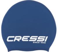 CRESSI Loira Long Hair Swim Cap Bonnet de Natation en Silicone Unisex-Adult, Bleu/Blanc, XL