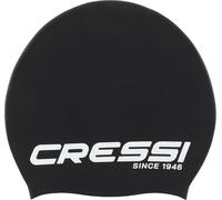 CRESSI Loira Long Hair Swim Cap Bonnet de Natation en Silicone Unisex-Adult, Noir/Blanc, M
