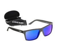 Cressi Lunettes de soleil Rio – Polarisées 100% anti-UV – Noir, lentilles bleues