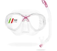 Cressi Kit de snorkeling Marea Vip Junior – Masque + tuba – Enfants – Transparent/rose