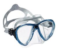 Cressi Masque plongée Big Eyes Evolution - Silicone Crystal - Fabriqué en Italie - Clear/Bleu/Noir