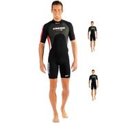 Cressi Med X Combinaison Court pour Hommes, Noir/Rouge/Argent, Taille 52-54