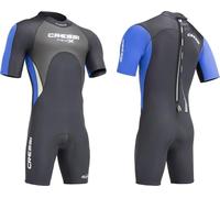 Cressi Med X Shorty Homme, Noir/Bleu/Argent, FR : M (Taille Fabricant : M/3)