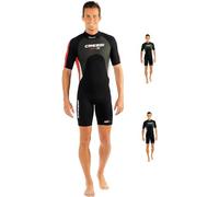 Cressi Med X Man Wetsuit Combinaisons Shorty Premium Néoprène 2.5mm pour Hommes, Noir/Rouge/Argent, XXXXL/8
