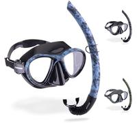 Cressi Metis & Corsica - Combinaison Camouflage pour la Pêche et la Plongée, Masque Metis et Tuba Corse, Bleu, Taille Unique, Adulte Unisexe