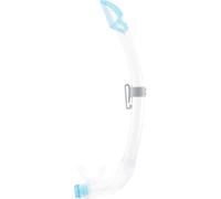 Cressi Mexico Pro Snorkel Transparent/Aquamarine - Tuba avec Pare Éclaboussures et Valve de décharge Elliptique en Silicone, Parfait pour la Plongée et Le Snorkeling, Taille Unique Unisex