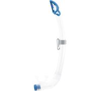 Cressi Mexico Pro Snorkel Transparent/Bleu Clair - Tuba avec Pare Éclaboussures et Valve de décharge Elliptique en Silicone, Parfait pour la Plongée et Le Snorkeling, Taille Unique Unisex