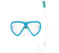 CRESSI Mini Peg & Mini Island Aqua Green/Blue - Ensemble de Snorkeling Kids 2/5 Ans avec Masque Mini Peg et Tuba Mini Island, Acqua Vert/Bleu, Taille Unique