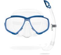 Cressi Mixte Ensemble Combo Masque de plongée et Tuba, Transparent/Bleu, Une Taille