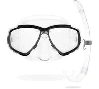 Cressi Mixte Ensemble Combo Masque de plongée et Tuba, Transparent/Noir, Une Taille