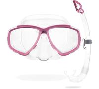 Cressi Mixte Ensemble Combo Masque de plongée et Tuba, Transparent/Rose, Une Taille