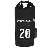 Cressi Mixte Premium Sac 100 Pour cent Étanche Imperméable avec Poche ZIP et Porte-bouteilles, Flottant Haute Qualité, Noir(Noir/Zip), 20 L