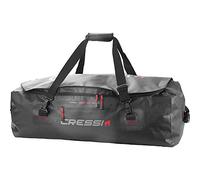 Cressi Mixte Sac imperméable, Noir/Logo Argent Rouge, 135 LT