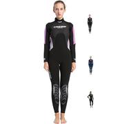 Cressi Morea Lady Wetsuit Full 3mm Combinaison de plongée Femme, Noir/Rose/Argent, Taille L