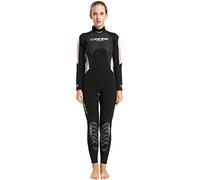 Cressi Morea Lady Wetsuit Full 3mm Combinaison Humide Monopièce 3 mm Femme, Noir/Lilas/Argent, S/2