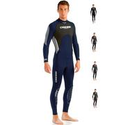 Cressi Morea Man Wetsuit Full 3mm Combinaison Humide Monopièce pour Hommes, Bleu/Gris/Argent, XXXXL/8