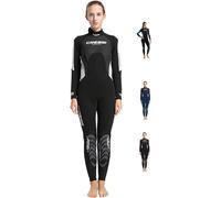 Cressi Morea Lady Wetsuit Full 3mm Combinaison Humide Monopièce 3 mm Femme, Noir/Gris/Argent, XS/1