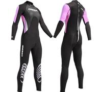 Cressi Morea Lady Wetsuit Full 3mm Combinaison de plongée Femme, Noir/Rose/Argent, Taille S