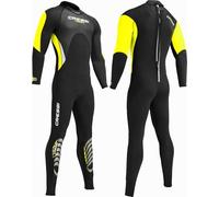 Cressi Morea Wetsuit Full 3mm Combinaison Humide Monopièce 3 mm Homme, Noir/Jaune/Argent, S/2