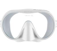 Cressi Musa Masque de plongée sans Cadre pour Adulte - Lentille Unique Grand Angle - Volume intérieur réduit - Silicone Souple Pur - Blanc - Taille Unique - Conçu en Italie