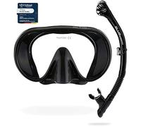 CRESSI Musa & Scilla Black - Ensemble de Musa Masque et Tuba Scilla Idéal pour Le Snorkeling, Noir, Taille Unique, Adultes