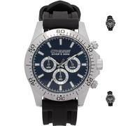 Cressi Nereus Watch Montre analogique Quartz Sport étanche 200 m avec chronographe et Calendrier Mixte, Noir/Bleu, Uni