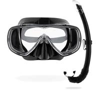 CRESSI Onda Combo Set Black/Black - Ensemble Masque Onda + Tuba Mexico pour la Plongée et le Snorkeling, Noir/Noir, Taille unique, Unisex