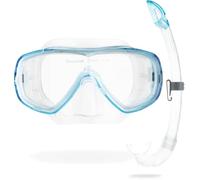 CRESSI Onda Combo Set Transparent/Aquamarine - Ensemble Masque Onda + Tuba Mexico pour la Plongée et Le Snorkeling, Transparent/Aquamarine, Taille Unique, Unisex