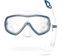 CRESSI Onda Combo Set Transparent/Blue - Ensemble Masque Onda + Tuba Mexico pour la Plongée et le Snorkeling, Transparent/Bleu, Taille unique, Unisex