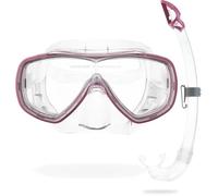 CRESSI Onda Combo Set Transparent/Pink - Ensemble Masque Onda + Tuba Mexico pour la Plongée et Le Snorkeling, Transparent/Rose, Taille Unique, Unisex