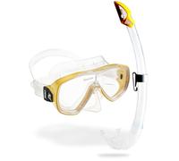 CRESSI Onda Combo Set Transparent/Yellow - Ensemble Masque Onda + Tuba Mexico pour la Plongée et Le Snorkeling, Transparent/Jaune, Taille Unique, Unisex