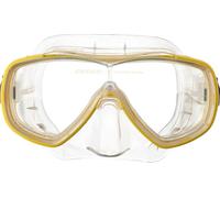 CRESSI Onda Mask Transparent/Yellow - Single Masque Onda pour la Plongée et le Snorkeling, Transparent/Jaune, Taille unique, Unisex