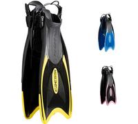 Cressi Palau Fins - Palmes Longues Réglables Enfants pour la Plongée et la Natation, Noir/Jaune Palmes Lounges, XXS/XS (32/35)