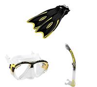 Cressi Palau Palme réglables de Plongée/Natation + Matrix Masque et Tuba de Plongée Alpha Ultra Dry