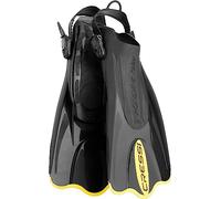 Cressi Palau Saf Fins - Palmes Courtes Réglables Adultes pour la Plongée et la Natation, Noir/Jaune Palmes Courtes, L/XL (44/47)