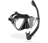 CRESSI Penta & Alpha Combo Black/Black - Masque Penta + Tuba Alpha de Plongée et d'Apnée, Noir/Noir, Taille Unique, Unisex