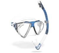 CRESSI Penta & Alpha Combo Clear/Blue - Masque Penta + Tuba Alpha de Plongée et d'Apnée, Transparent/Bleu, Taille Unique, Unisex
