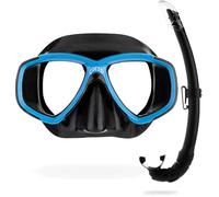 CRESSI Perla + Mexico Combo Black/Blue - Idéal pour la Plongée et Apnée, Ensemble Combo Perla Masque + Tuba Mexico, Noir/Bleu, Taille Unique, Unisex