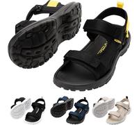 CRESSI Pete Sandal Black/Yellow 37 - Sandale Unisex Idéal pour les journées d'été à la Plage, Conçue pour le Confort et la Praticité en Milieu Aquatique, Noir/Jaune, 37