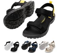 Cressi Pete Sandal Black/Yellow 46 - Sandale Unisex Idéal pour Les journées d'été à la Plage, Conçue pour Le Confort et la Praticité en Milieu Aquatique, Noir/Jaune, 46