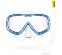 CRESSI Piumetta + Mini Island Kit Masque et Tuba Jr - Transparent/Bleu