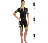 Cressi Playa Lady Combinaison Shorty en néoprène pour la Plongée, Snorkeling, Natation Femme, Noir/Jaune, L/4