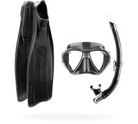 Cressi Pro Star Bag - Ensemble Palmes, Masque et Tuba pour l'Apnée, Plongée et le Snorkeling, Noir, Adultes Unisexe