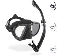 Cressi Quantum + Itaca Ultra Dry Combo Ensemble Combiné de Plongée en Apnée Unisex-Adult, Noir/Noir, Taille Unique