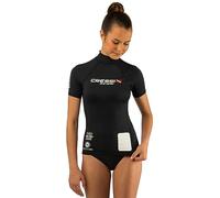 Cressi Rash Guard Lady Black Dive Center - T-Shirt de Protection pour Femmes à Manches Courtes Protection UV élevée (UPF) 50+