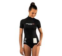 Cressi Rash Guard Lady Black Dive Center - T-Shirt de Protection pour Femmes à Manches Courtes Protection UV élevée (UPF) 50+