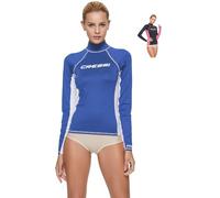 Cressi Rash Guard Lady Long SL Femme Haute de Combinaison en Tissu très élastique spéciale-Manches Longues Protection Solaire UV (UPF) 50, Bleu Royal/Blanc, XL/5 (44)