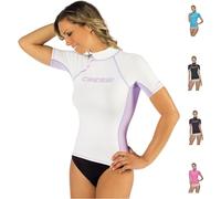 Cressi Rash Guard Rash Guard Haute de Combinaison en Tissu très élastique spéciale, Manches Longues et Courtes, Protection Solaire UV (UPF) 50+ Femme (Lot de 1)